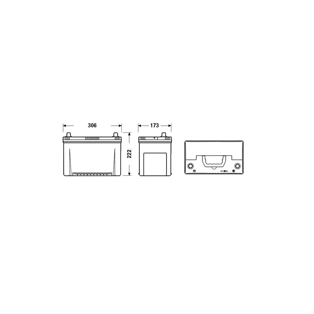 Batería económica tipo asiática 95Ah 760A +DER