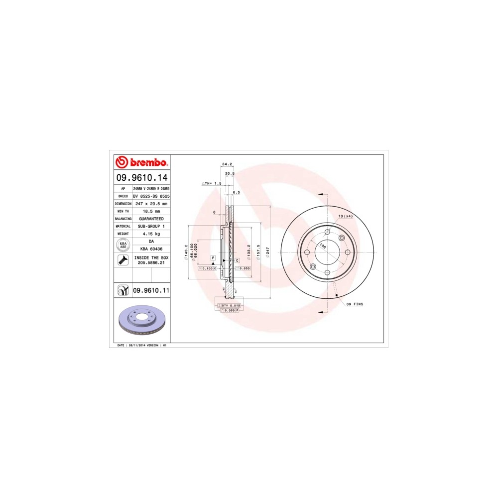 Disco de freno Brembo - 09.9610.14